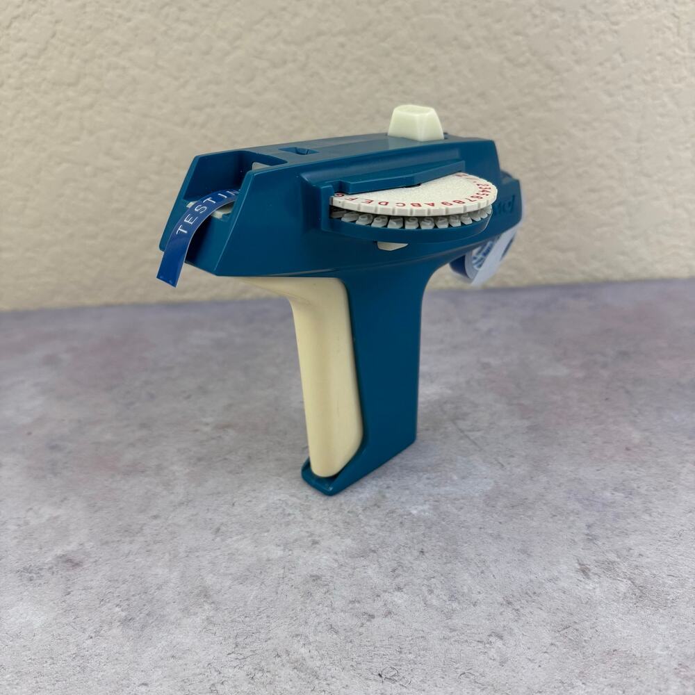 Vintage Dymo Home Label Maker Retro Blue Working Blue Tape Included